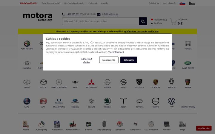 Screenshot of motora.sk