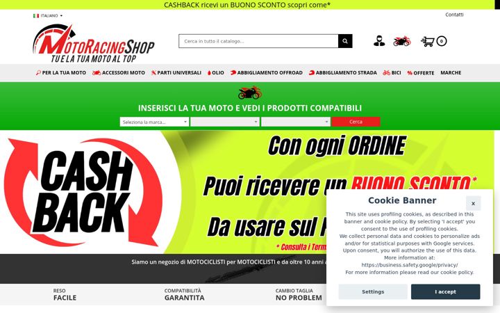 Ekrano kopija motoracingshop.com