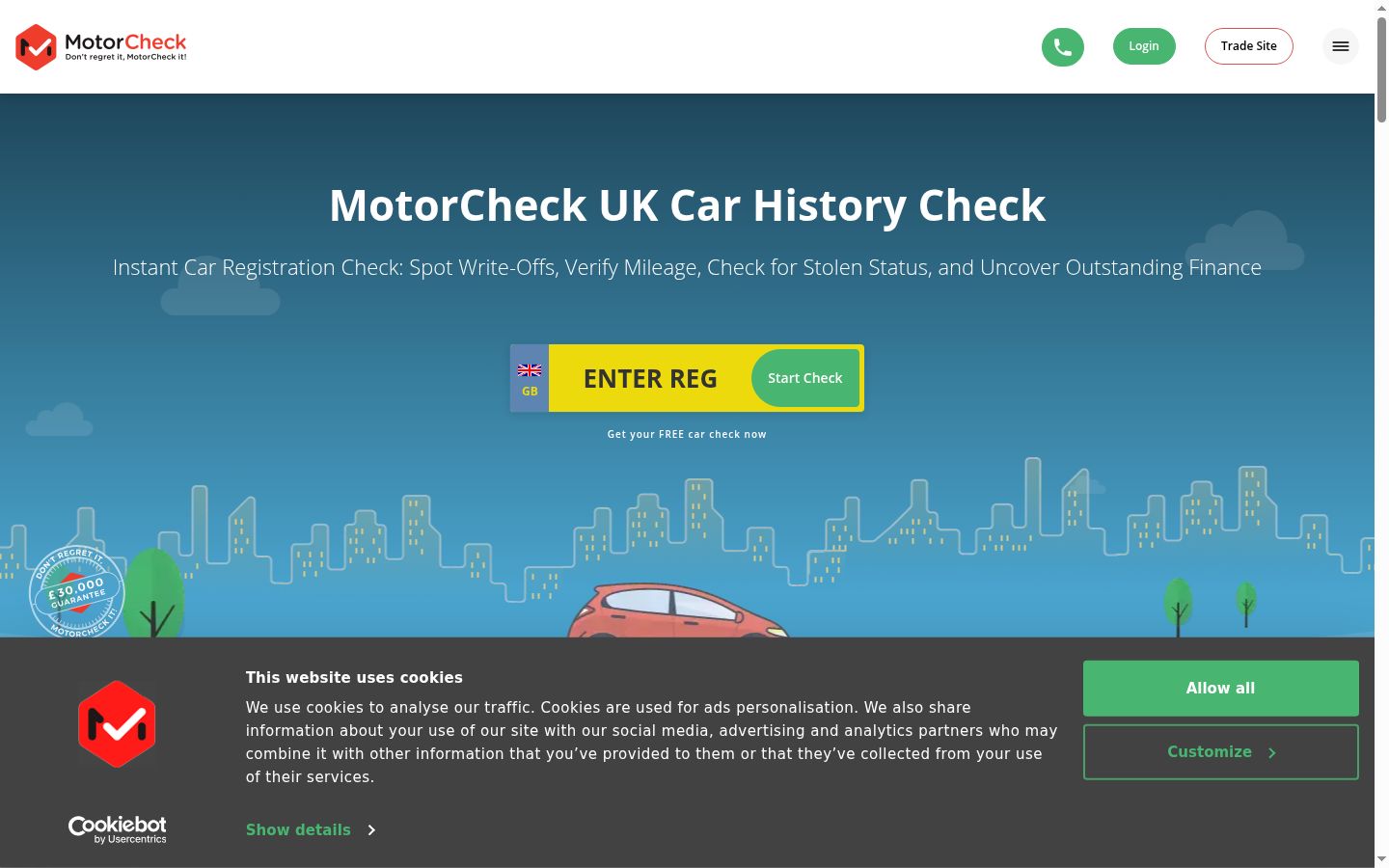 Screenshot of the consent banner shown before any interaction