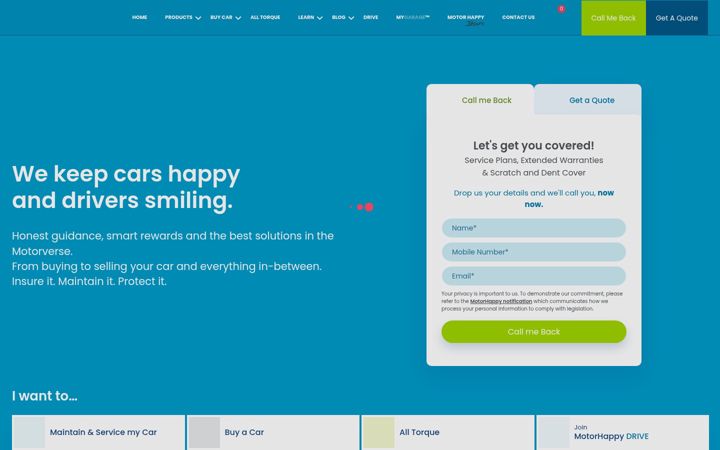 Skjámynd af motorhappy.co.za