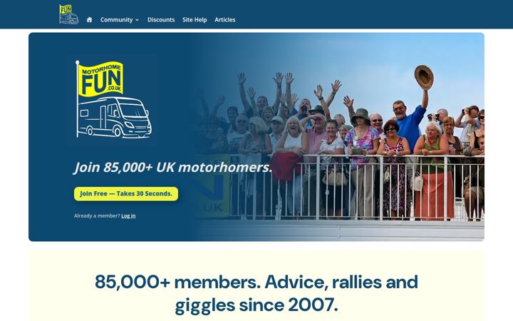 Screenshot of motorhomefun.co.uk