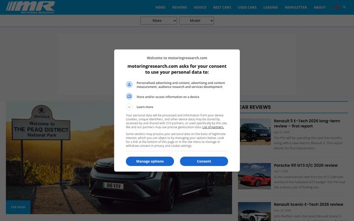 Screenshot of motoringresearch.com