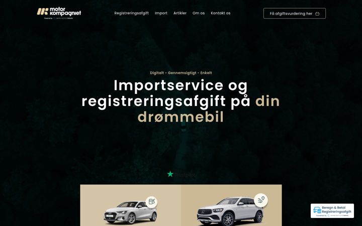 Skjámynd af motorkompagniet.dk