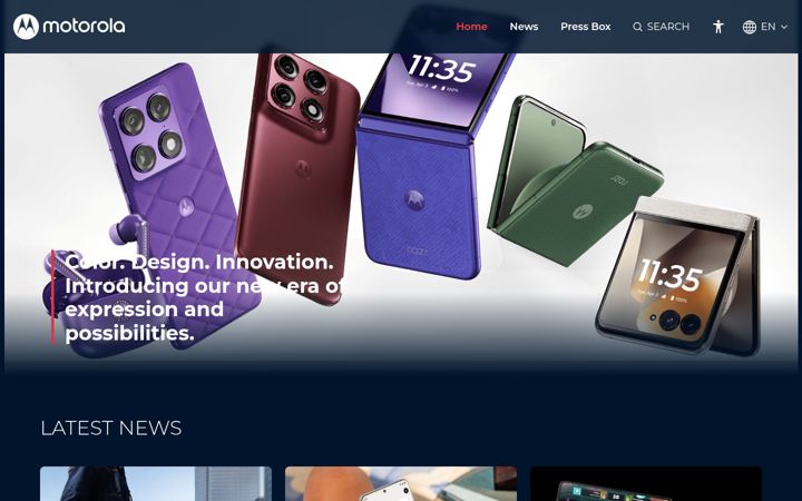 Screenshot of motorolanews.com