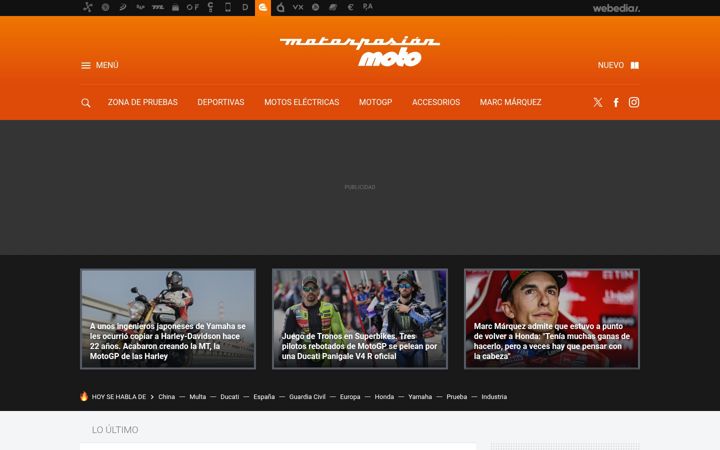 Posnetek zaslona motorpasionmoto.com