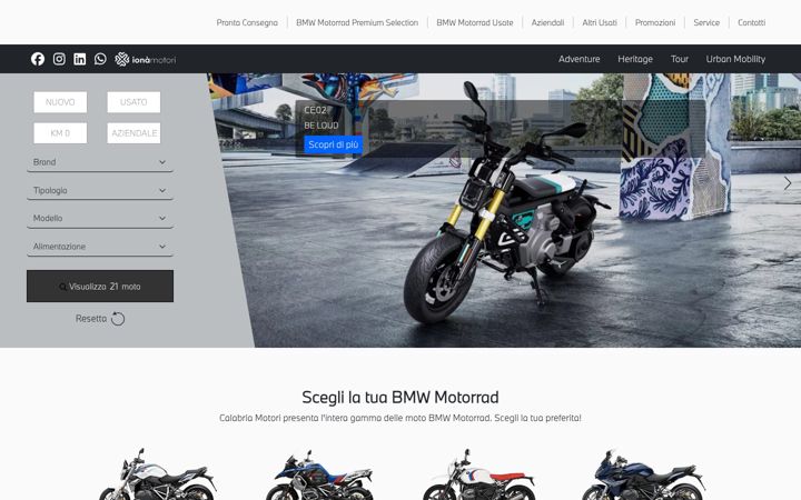 Capture d'écran de motorradbmw.it