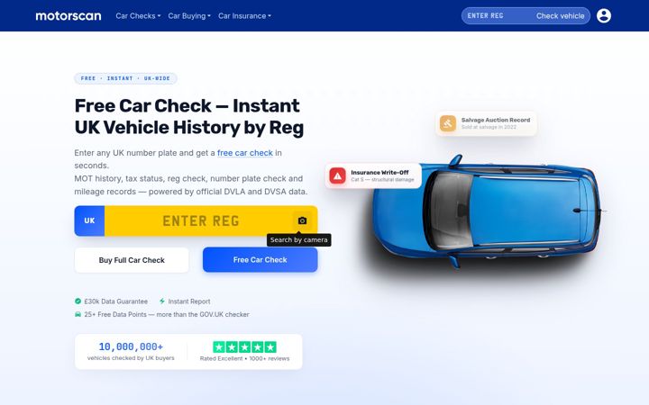 Screenshot of motorscan.co.uk