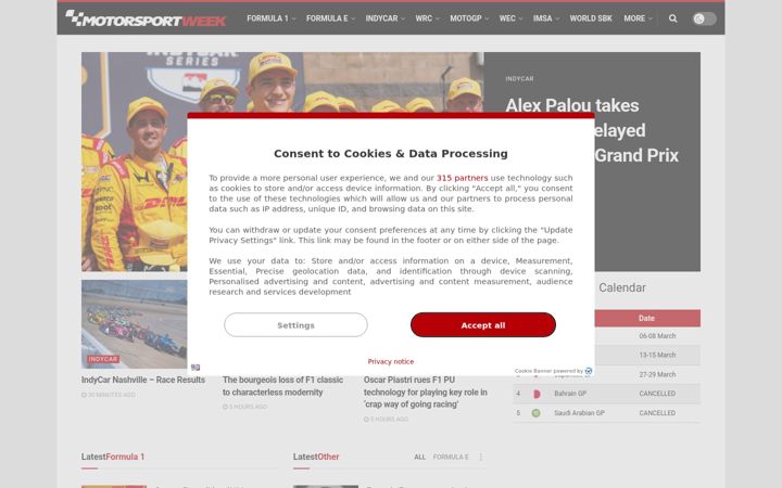 Screenshot of motorsportweek.com