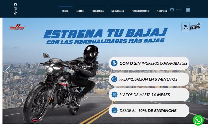 Skärmbild av motosbajaj.com.mx