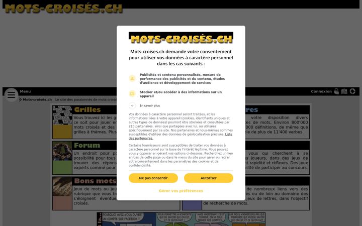 Screenshot of mots-croises.ch