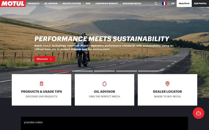 Skjámynd af motul.com