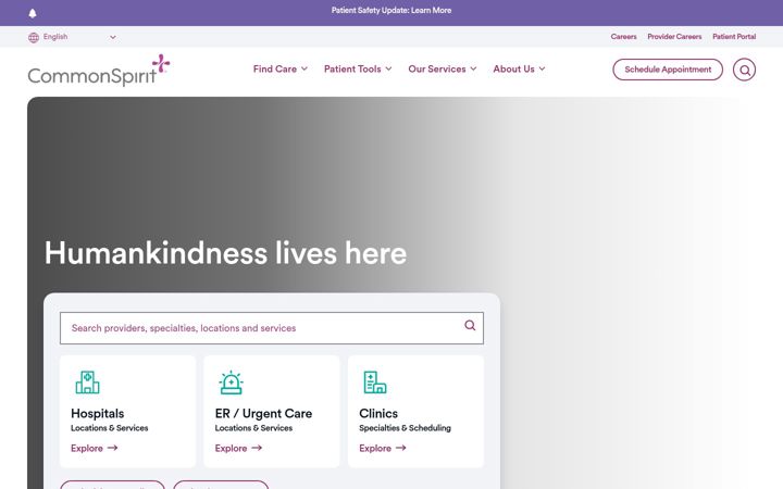 Screenshot of mountain.commonspirit.org