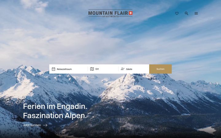 Skjámynd af mountainflair.ch