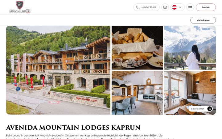 Екранна снимка на mountainlodgeskaprun.com