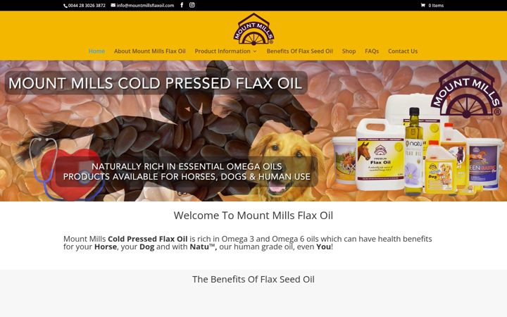 Skærmbillede af mountmillsflaxoil.com