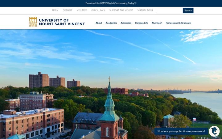 Screenshot of mountsaintvincent.edu