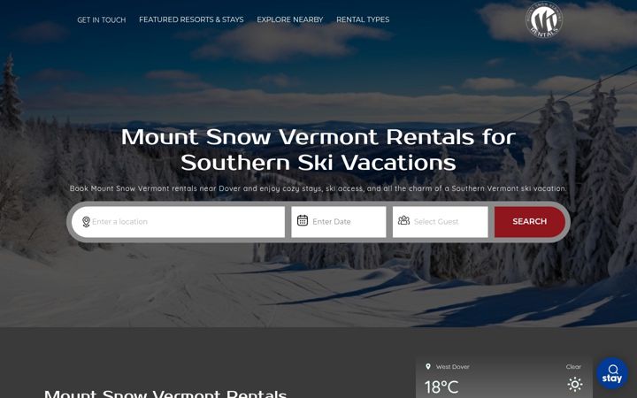 Screenshot of mountsnowvermontrentals.com