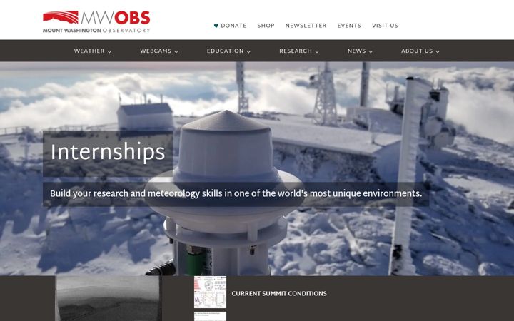 Screenshot of mountwashington.org