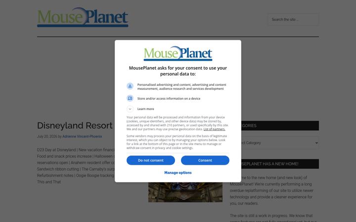 Екранна снимка на mouseplanet.com