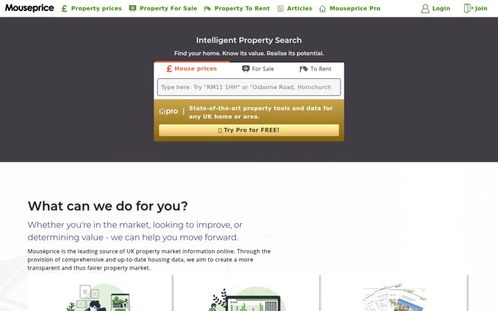 Screenshot of mouseprice.com