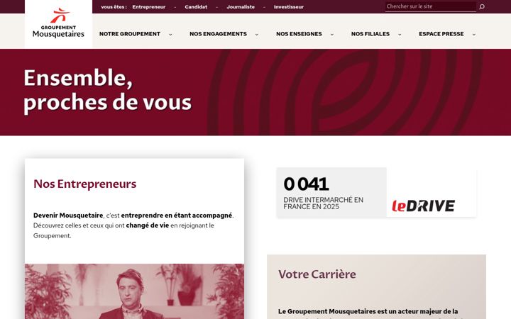 Screenshot of mousquetaires.com