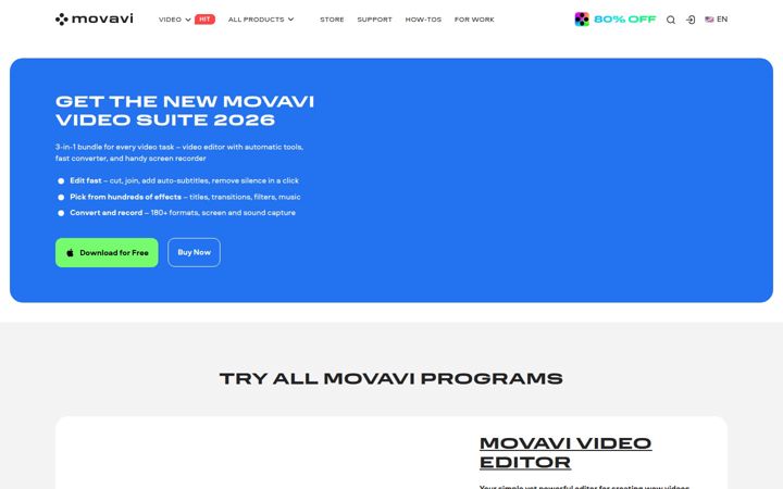 Screenshot of movavi.net