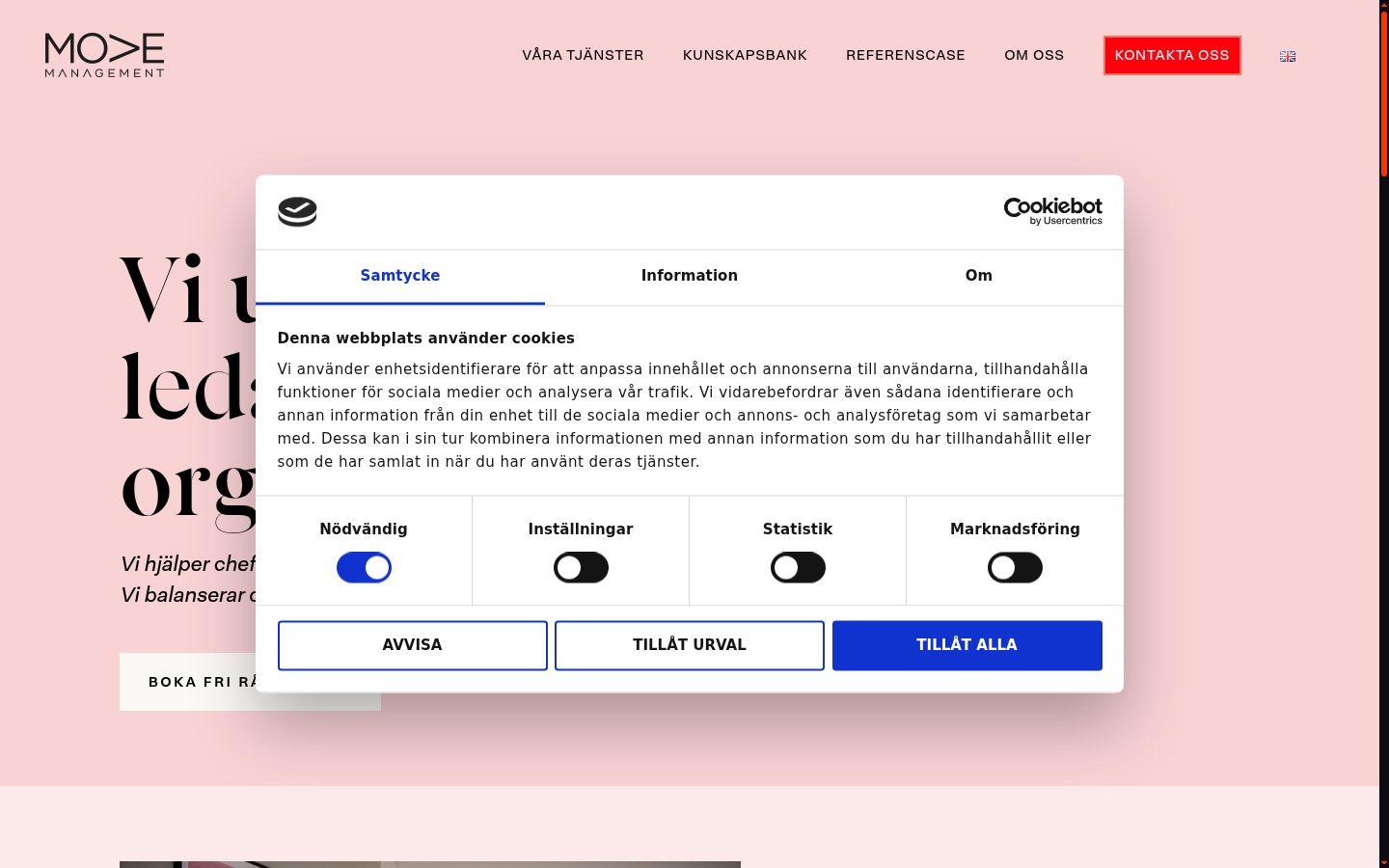 Captura de ecrã do banner de consentimento apresentado antes de qualquer interação
