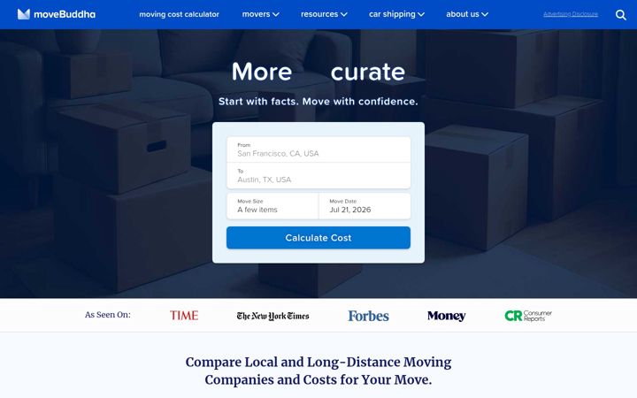 Screenshot of movebuddha.com
