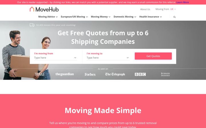 Screenshot of movehub.com