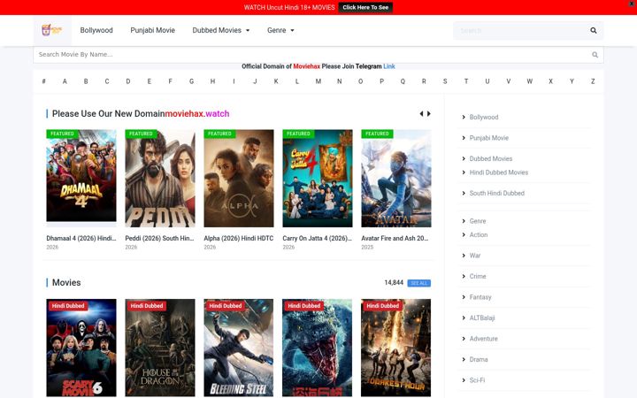 Screenshot of moviehax.watch
