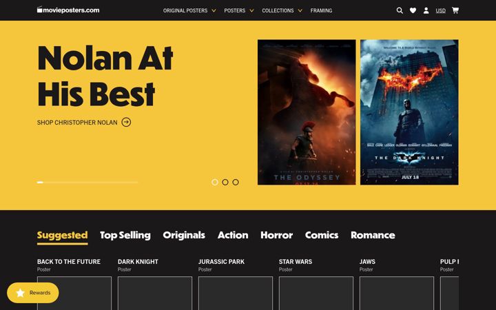 Screenshot of movieposters.com