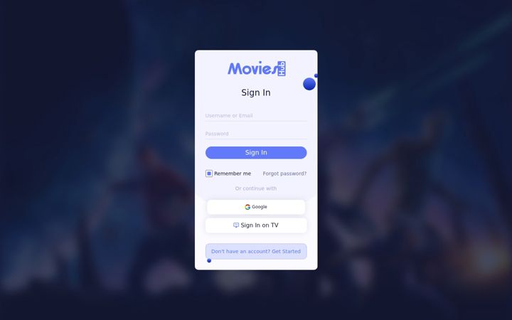 Screenshot of movieshub.io