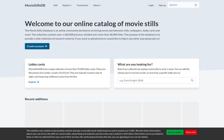 Screenshot of moviestillsdb.com