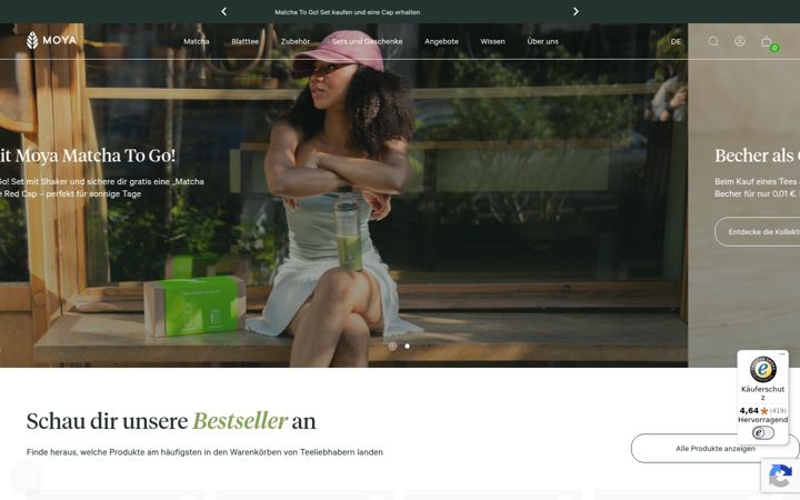 Screenshot of moyamatcha.de