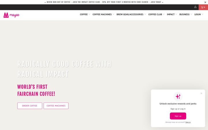 Screenshot of moyeecoffee.ie