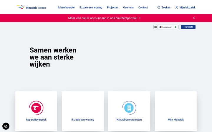 Ekraanipilt saidist mozaiekwonen.nl