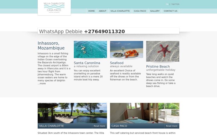 Screenshot of mozambiquebeachhouse.com