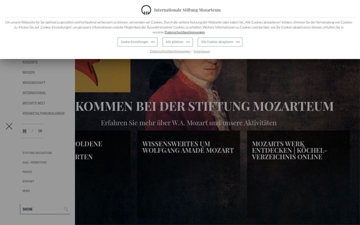 Screenshot of mozarteum.at