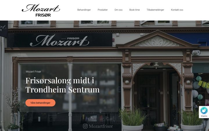 Captură de ecran a mozartfrisor.no