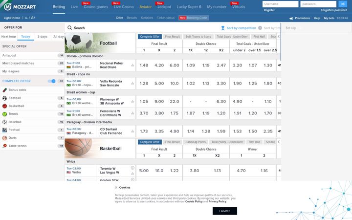 Screenshot of mozzartbet.ng