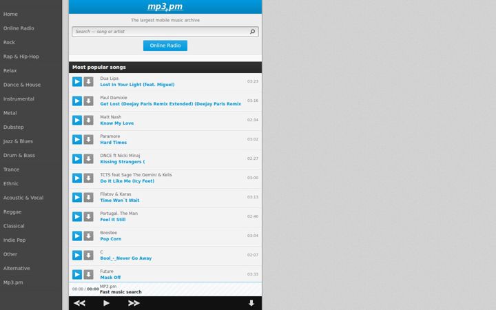 Screenshot of mp3.pm