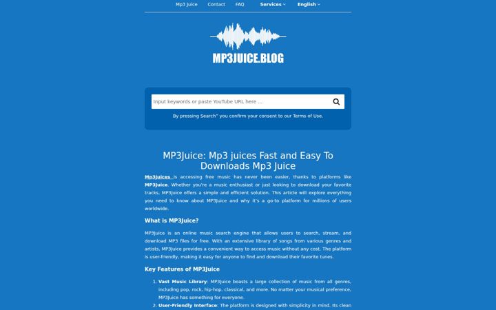 Screenshot of mp3juice.blog