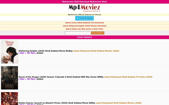 Screenshot ta' mp4moviez.ad