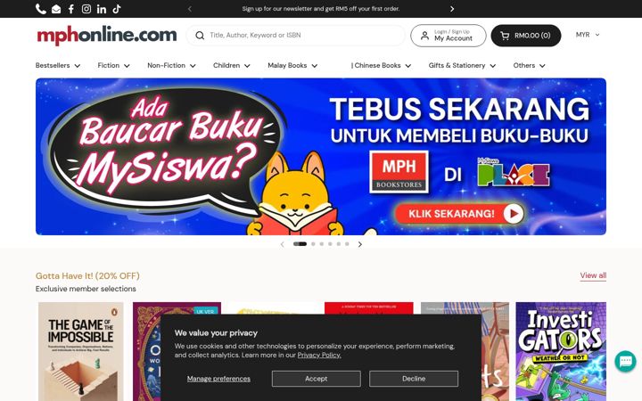 Screenshot of mphonline.com