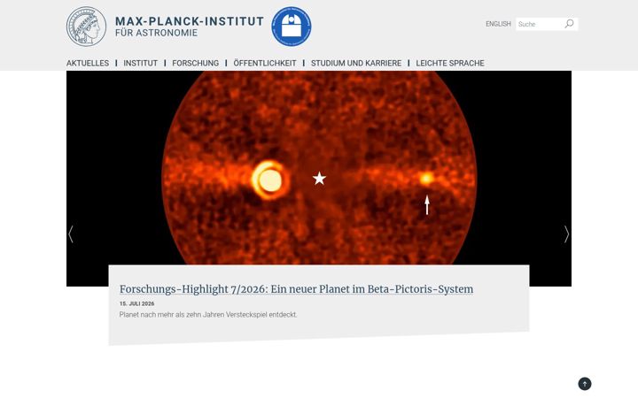 Screenshot of mpia.de