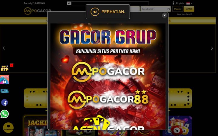 Screenshot of mpogacor-star.com
