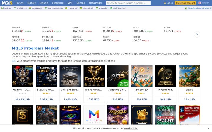 Zrzut ekranu mql5.com