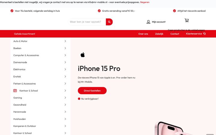 Screenshot of mr-mobile.nl