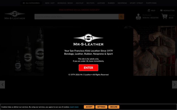Screenshot του mr-s-leather.com