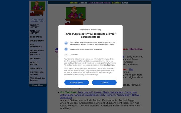 Screenshot of mrdonn.org